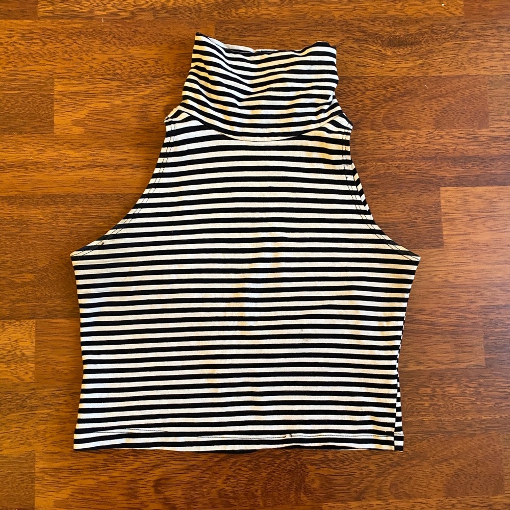 American Apparel Crop Top Sz M Striped